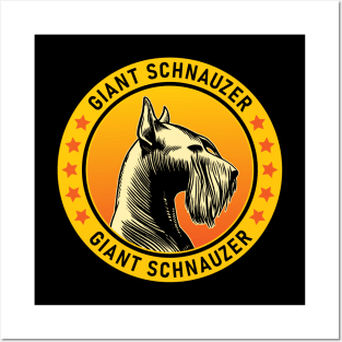 Giant Schnauzer Dog Portrait Posters and Art